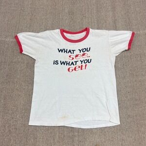 Vintage What You See Is What You Get Shirt Mens Medium White 1960s Allison